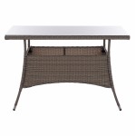 ΤΡΑΠΕΖΙ ΜΕΤΑΛΛΙΚΟ MILITARY RATTAN ΓΚΡΙ HM5141 31 120x70x75Υ εκ c425139