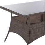 ΤΡΑΠΕΖΙ ΜΕΤΑΛΛΙΚΟ MILITARY RATTAN ΓΚΡΙ HM5141 31 120x70x75Υ εκ c425139