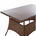 ΤΡΑΠΕΖΙ ΜΕΤΑΛΛΙΚΟ MILITARY RATTAN ΜΠΕΖ ΚΑΦΕ HM5141 32 120x70x75Υ εκ c425140