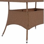 ΤΡΑΠΕΖΙ ΜΕΤΑΛΛΙΚΟ MILITARY RATTAN ΜΠΕΖ ΚΑΦΕ HM5141 32 120x70x75Υ εκ c425140