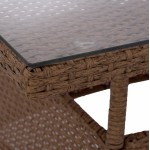 ΤΡΑΠΕΖΙ ΜΕΤΑΛΛΙΚΟ MILITARY RATTAN ΜΠΕΖ ΚΑΦΕ HM5141 32 120x70x75Υ εκ c425140
