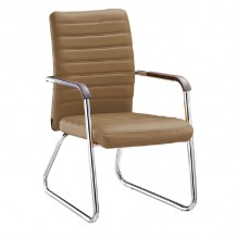 COLLET Πολυθρόνα Γραφείου Επισκέπτη Μέταλλο Χρώμιο Pu Cappuccino SET 4τμχ c425166