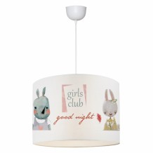 ΠΑΙΔΙΚΟ ΦΩΤΙΣΤΙΚΟ ΟΡΟΦΗΣ ΥΦΑΣΜΑΤΙΝΟ HM7574 01 ΛΕΥΚΟ ΜΕ ΣΧΕΔΙΟ GIRLS CLUB Φ28x70Y εκ c425495