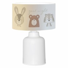 ΠΑΙΔΙΚΟ ΦΩΤΙΣΤΙΚΟ ΕΠΙΤΡΑΠΕΖΙΟ ΥΦΑΣΜΑΤΙΝΟ HM7577 02 ΛΕΥΚΟ ΣΧΕΔΙΟ CUTE ANIMALS Φ24x32 c425500