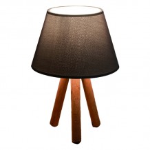 Επιτραπέζιο φωτιστικό PWL 1071 pakoworld Ε27 μαύρο καρυδί Φ22x32εκ c427733