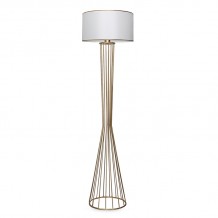 Φωτιστικό δαπέδου PWL 1062 pakoworld Ε27 χρυσό λευκό Φ38x155εκ c427964