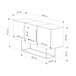 Μπουφές Estella pakoworld φυσικό καρυδί 150x42x79 5εκ c428175