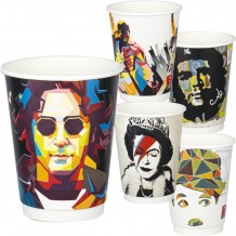 Ποτήρι Ζεστών και Κρύων Χάρτινο διπλού τοιχώματος Διάφορες φάτσες 355ml 12oz Σετ 100 c428300