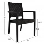 ΚΑΡΕΚΛΑ ΜΕ ΜΠΡΑΤΣΑ KAGANU DARK BROWN HM5134 09 57x55 5x89 εκ SET 4τμχ c428808