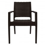 ΚΑΡΕΚΛΑ ΜΕ ΜΠΡΑΤΣΑ KAGANU DARK BROWN HM5134 09 57x55 5x89 εκ SET 4τμχ c428808