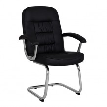 ΚΑΡΕΚΛΑ AMBREY HM1114 ΜΕ ΜΑΥΡΟ PU ΜΕ ΒΑΣΗ ΧΡΩΜΙΟΥ 61 5x62x98 cm SET 2τμχ c428891