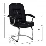 ΚΑΡΕΚΛΑ AMBREY HM1114 ΜΕ ΜΑΥΡΟ PU ΜΕ ΒΑΣΗ ΧΡΩΜΙΟΥ 61 5x62x98 cm SET 2τμχ c428891