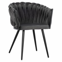 ΠΟΛΥΘΡΟΝΑΚΙ LUANDA ΒΕΛΟΥΔΟ ΓΚΡΙ ΚΑΙ ΜΕΤΑΛΛΙΚΑ ΠΟΔΙΑ HM8741 01 60x54x78 εκ SET 2τμχ c429153