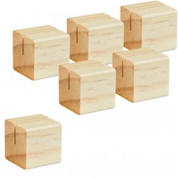 Σετ 6 ξύλινες βάσεις ετικετών TEAK, 2.5x2.5x2.5cm c42939