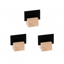 Σετ 3 κάρτες 2 όψεων, ματ μαύρες με ξύλινες βάσεις, 4x6cm c42942 Σετ 3 κάρτες 2 όψεων, ματ μαύρες με ξύλινες βάσεις, 4x6cm c42942