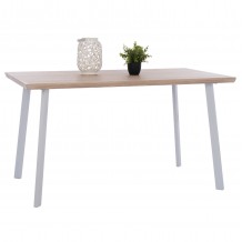 ΤΡΑΠΕΖΙ ΤΡΑΠΕΖΑΡΙΑΣ OFIRA 140X80 SONAMA ΜΕ ΛΕΥΚΑ ΠΟΔΙΑ HM8374 02 c429636