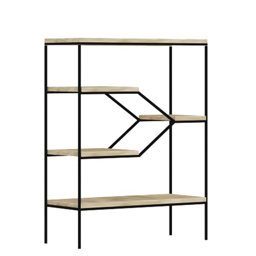 STEP ΒΙΒΛΙΟΘΗΚΗ SONOMA ΜΑΥΡΟ 80x30xH120cm c429740