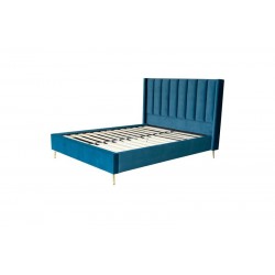 PASSION Κρεβάτι Διπλό για Στρώμα 160x200cm Ύφασμα Velure Απόχρωση Μπλε c430038