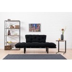 Anitta διθέσιος καναπές κρεβάτι μαύρο ύφασμα 155x85x73cm c430112