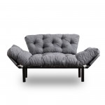 Anitta διθέσιος καναπές κρεβάτι γκρι ύφασμα 155x85x73cm c430122