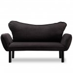 Parole διθέσιος καναπές κρεβάτι μαύρο ύφασμα 140x70x65cm c430129