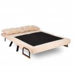 Comfort διθέσιος καναπές κρεβάτι κρεμ ύφασμα 133x78cm c430134