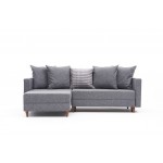 Angolo γωνιακός καναπές γκρι ύφασμα 215x80x135cm c430155
