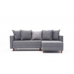 Angolo γωνιακός καναπές γκρι ύφασμα 215x80x135cm c430157