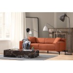 Sasso καναπές τριθέσιος πορτοκαλί ύφασμα 212x86x69cm c430189