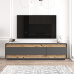 Έπιπλο TV Linea Athlantic Pine ανθρακί χρώμα 180x44 8x48 6cm c430408