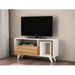 Έπιπλο TV Calabria χρώμα καρυδί λευκό 90x29 5x51cm c430426