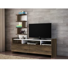 Έπιπλο TV Mesina χρώμα καρυδί λευκό 123 6x33x120cm c430428 Έπιπλο TV Mesina χρώμα καρυδί λευκό 123 6x33x120cm c430428