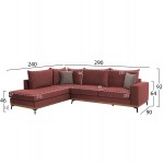 ΚΑΝΑΠΕΣ ΑΡΙΣΤΕΡΗ ΓΩΝΙΑ MESINA ΥΦΑΣΜΑ ΑΛΕΚΙΑΣΤΟ ΣΑΠΙΟ ΜΗΛΟ 290Χ235Χ94Υεκ HM3253 02L c430557