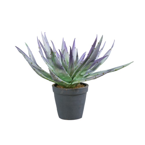 ALOE MAUVE ΤΕΧΝΗΤΟ ΦΥΤΟ EVA FOAM ΚΕΡΑΜΙΚΟ ΜΩΒ ΠΡΑΣΙΝΟ ΜΑΥΡΟ H32cm c430623