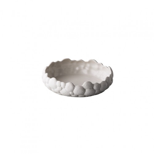 Πιάτο βαθύ Stoneware BUBBLE φ20xΥ5 5cm λευκό RAW Σετ 6 c430773