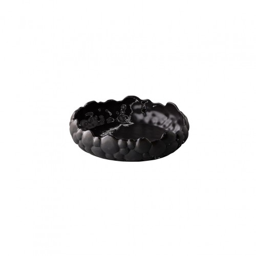 Πιάτο βαθύ Stoneware BUBBLE φ20xΥ5 5cm μαύρο RAW Σετ 6 c430774