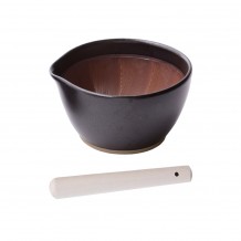 Γουδί SURIBACHI MOTOSHIGE 12x11xΥ6 5cm με γουδοχέρι SURIKOGI 18cm μαύρο made in Japan c432728 Γουδί SURIBACHI MOTOSHIGE 12x11xΥ6 5cm με γουδοχέρι SURIKOGI 18cm μαύρο made in Japan c432728