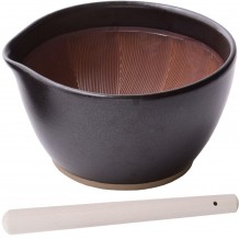 Γουδί SURIBACHI MOTOSHIGE 18 5x18xΥ10cm με γουδοχέρι SURIKOGI 30cm μαύρο made in Japan c432732 Γουδί SURIBACHI MOTOSHIGE 18 5x18xΥ10cm με γουδοχέρι SURIKOGI 30cm μαύρο made in Japan c432732