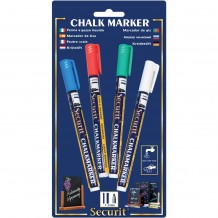 ΣΕΤ 4 Μαρκαδόροι υγρής κιμωλίας με λεπτή μύτη, 4 χρώματα, SECURIT c43274 ΣΕΤ 4 Μαρκαδόροι υγρής κιμωλίας με λεπτή μύτη, 4 χρώματα, SECURIT c43274