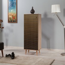 STELLA ΠΑΠΟΥΤΣΟΘΗΚΗ SONOMA OAK ΜΕΛΑΜΙΝΗ 50x38xH135cm c432840 STELLA ΠΑΠΟΥΤΣΟΘΗΚΗ SONOMA OAK ΜΕΛΑΜΙΝΗ 50x38xH135cm c432840