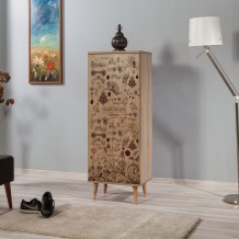 STELLA ΠΑΠΟΥΤΣΟΘΗΚΗ SONOMA OAK ΜΕΛΑΜΙΝΗ 50x38xH135cm c432841 STELLA ΠΑΠΟΥΤΣΟΘΗΚΗ SONOMA OAK ΜΕΛΑΜΙΝΗ 50x38xH135cm c432841