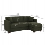 ΚΑΝΑΠΕΣ ΚΡΕΒΑΤΙ ΓΩΝΙΑ ΑΝΑΣΤΡΕΨΙΜΗ DARK OLIVE HM3244 05 200x133x77Yεκ c432845