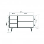 Μπουφέ Mente 6 SONOMA OAK ΜΕΛΑΜΙΝΗ 120x36xH90cm c432972