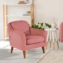 Πολυθρόνα Sole Ροζ ύφασμα Ξύλο 71x77xH84cm c432977 Πολυθρόνα Sole Ροζ ύφασμα Ξύλο 71x77xH84cm c432977
