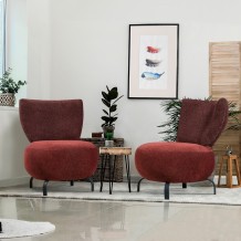Πολυθρόνα Loyal set κόκκινο ύφασμα Ξύλο 74x64xH84cm c433019 Πολυθρόνα Loyal set κόκκινο ύφασμα Ξύλο 74x64xH84cm c433019