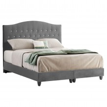 ΚΡΕΒΑΤΙ MALENA ΑΠΟ ΓΚΡΙ ΒΕΛΟΥΔΟ HM638 10 ΓΙΑ ΣΤΡΩΜΑ 150x200 εκ c433025