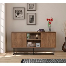 Μπουφέ Zola 140x36x72cm μελαμίνη καρυδί μαύρο χρώμα c433135 Μπουφέ Zola 140x36x72cm μελαμίνη καρυδί μαύρο χρώμα c433135