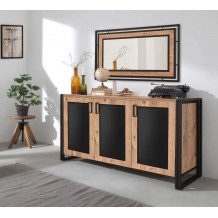 Μπουφέ Sinistra Atlantic Pine μαύρο χρώμα μελαμίνη 140x45xH80cm c433199 Μπουφέ Sinistra Atlantic Pine μαύρο χρώμα μελαμίνη 140x45xH80cm c433199