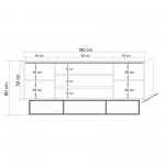 Μπουφέ Destra Atlantic Pine μαύρο χρώμα μελαμίνη 180x45xH80cm c433204