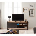 Έπιπλο TV Mondo Atlantic Pine μαύρο χρώμα μελαμίνη 130x45xH50cm c433209